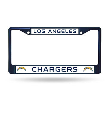 Chargers Chrome License Plate Frame Color Blue