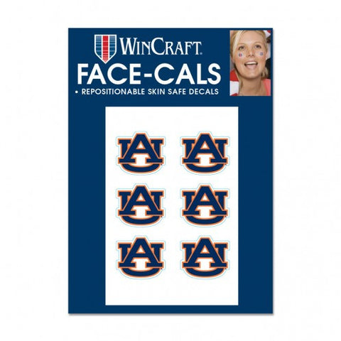 Auburn Face Cals Tattoos 6-Pack