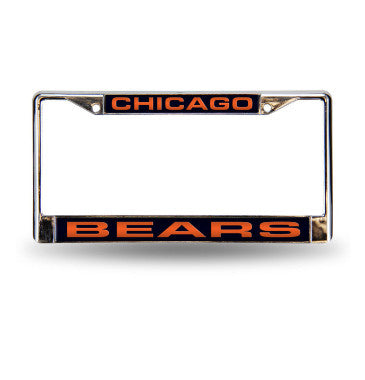 Bears Laser Cut License Plate Frame Silver