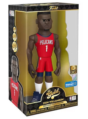 Pelicans Funko Pop Vinyl - NBA Basketball Premium Gold Series 1 - Zion Williamson 5" Chase Variant