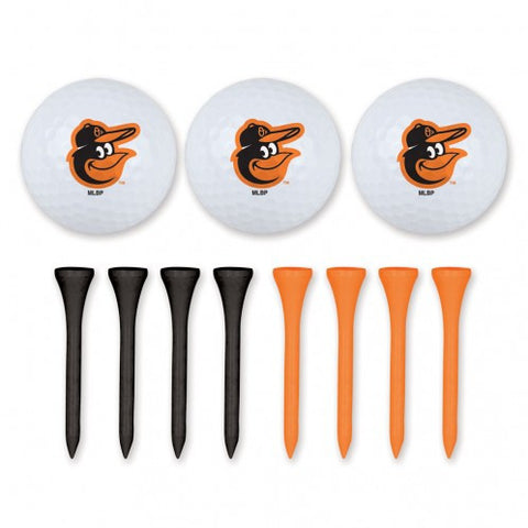 Orioles 3-Pack Golf Ball Set w/ 8 Tees