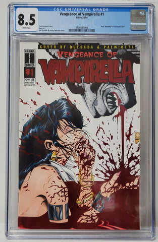 Vengeance of Vampirella Issue #1 Red "Bloodfoil" Wraparound Cover Year 1994 CGC Graded 8.5 Comic Book