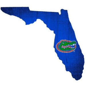 Gators 12" Wood State Sign Team Color Small