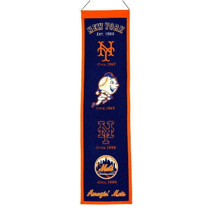 Mets 8"x32" Wool Banner Heritage