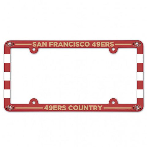 49ers Plastic License Plate Frame Color Printed