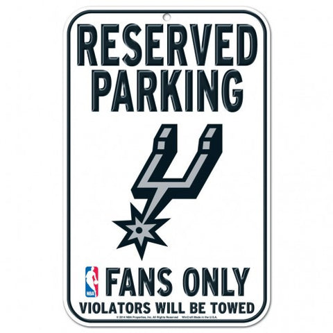Spurs Plastic Sign 11x17 Reserved Parking White