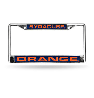 Syracuse Laser Cut License Plate Frame Silver