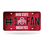 Ohio St #1 Fan Metal License Plate Tag