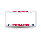 Phillies Plastic License Plate Frame White