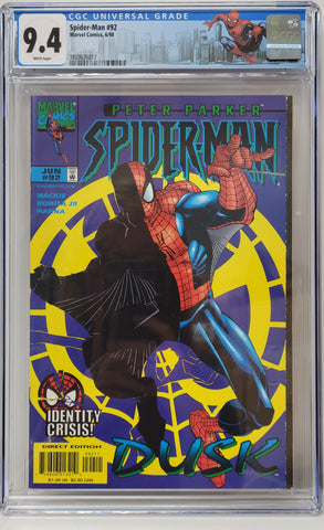 Spider-Man Issue #92 Year 1998 CGC Graded 9.4 Special Label Comic