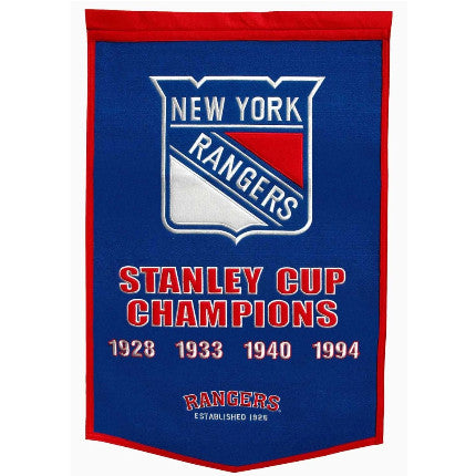 Rangers 24"x38" Wool Banner Dynasty NHL