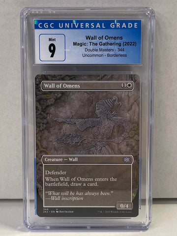 Magic the Gathering  2022 Wall of Omens CGC Graded 9 Double Masters- Uncommon Borderless 344 Single Card