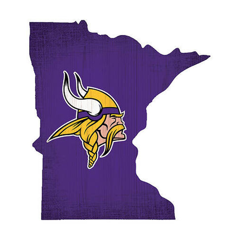 Vikings 12" Wood State Sign Team Color Small