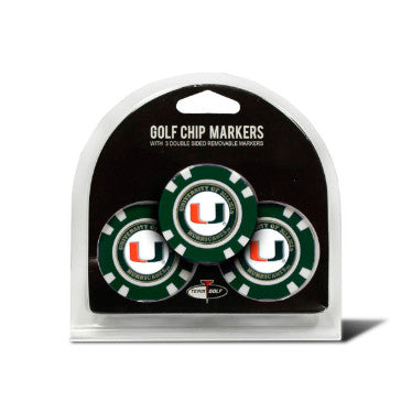 Canes 3-Pack Poker Chip Golf Ball Marker