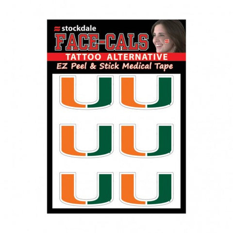 Canes Face Cals Tattoos 6-Pack
