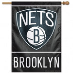 Nets Vertical House Flag 1-Sided 28x40 Logo