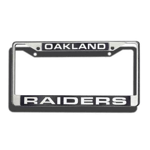 Raiders Laser Cut License Plate Frame Silver