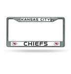 Chiefs Chrome License Plate Frame Silver