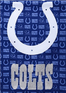Colts Embossed Suede Garden Flag Glitter