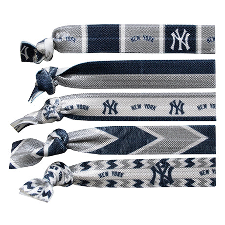 Yankees 5-Pack Knotted Hair Tie Set