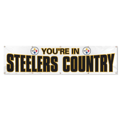 Steelers 8ft Banner White