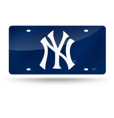 Yankees Laser Cut License Plate Tag Color Blue