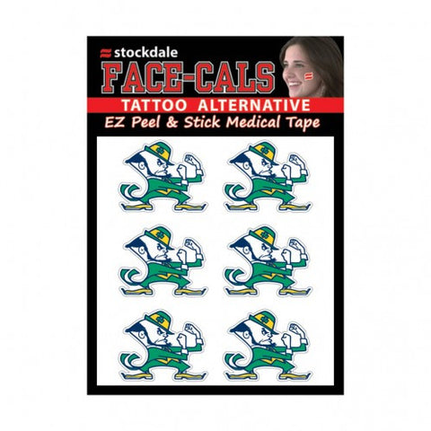 Notre Dame Face Cals Tattoos 6-Pack
