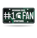 Spartans #1 Fan Metal License Plate Tag