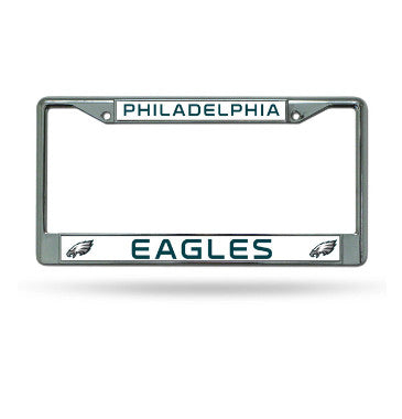 Eagles Chrome License Plate Frame Silver