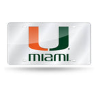 Canes Laser Cut License Plate Tag Silver