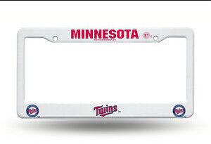 Twins Plastic License Plate Frame White