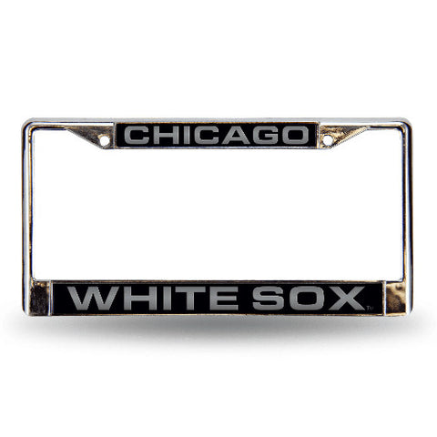 White Sox Laser Cut License Plate Frame Silver