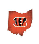 Bengals 12" Wood State Sign Team Color Small