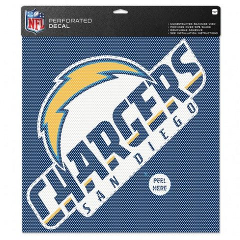 Chargers Perforated Decal 12x12