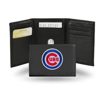 Cubs Leather Wallet Embroidered Trifold