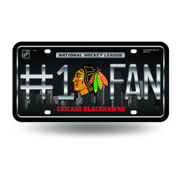 Blackhawks #1 Fan Metal License Plate Tag