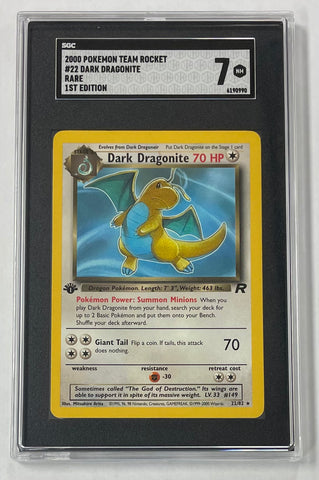 Pokémon Dark Dragonite 2000 SGC 7 Team Rocket 1st Edition 22/82 Graded Single Card