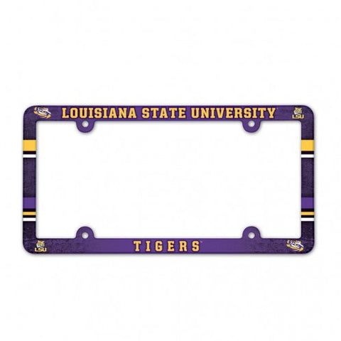 LSU Plastic License Plate Frame Color Printed