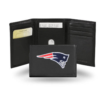 Patriots Leather Wallet Embroidered Trifold