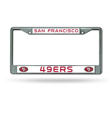 49ers Chrome License Plate Frame Silver