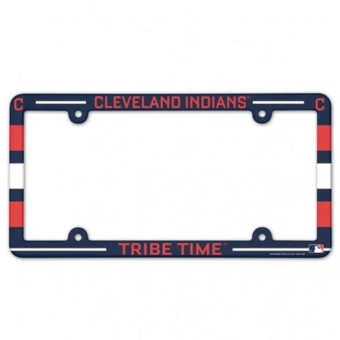 Indians Plastic License Plate Frame Color Printed