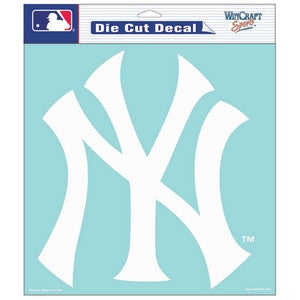 Yankees 8x8 DieCut Decal White "NY" Logo
