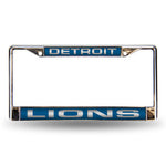 Lions Laser Cut License Plate Frame Silver w/ Blue Background