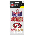 49ers 2023 NFC Champs Super Bowl 58 4x8 2-Pack Decal