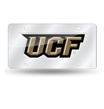 UCF Laser Cut License Plate Tag Silver