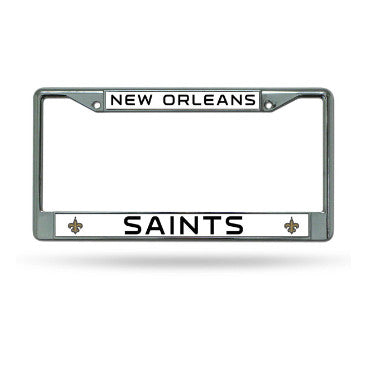 Saints Chrome License Plate Frame Silver