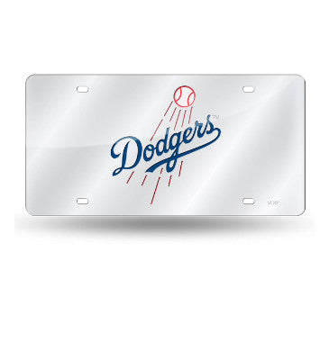 Dodgers Laser Cut License Plate Tag Silver