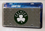 Celtics Laser Cut License Plate Tag Silver Diamond Cut