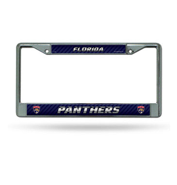 Panthers Chrome License Plate Frame Silver NHL