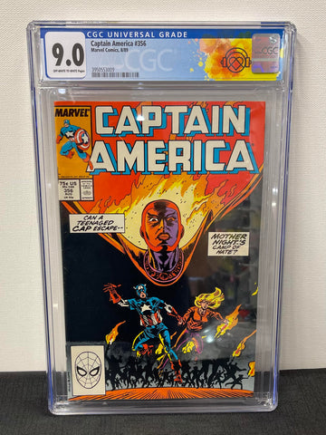 Captain America Issue #356 Year 1989 CGC Graded 9.0 Special Label Comic Book